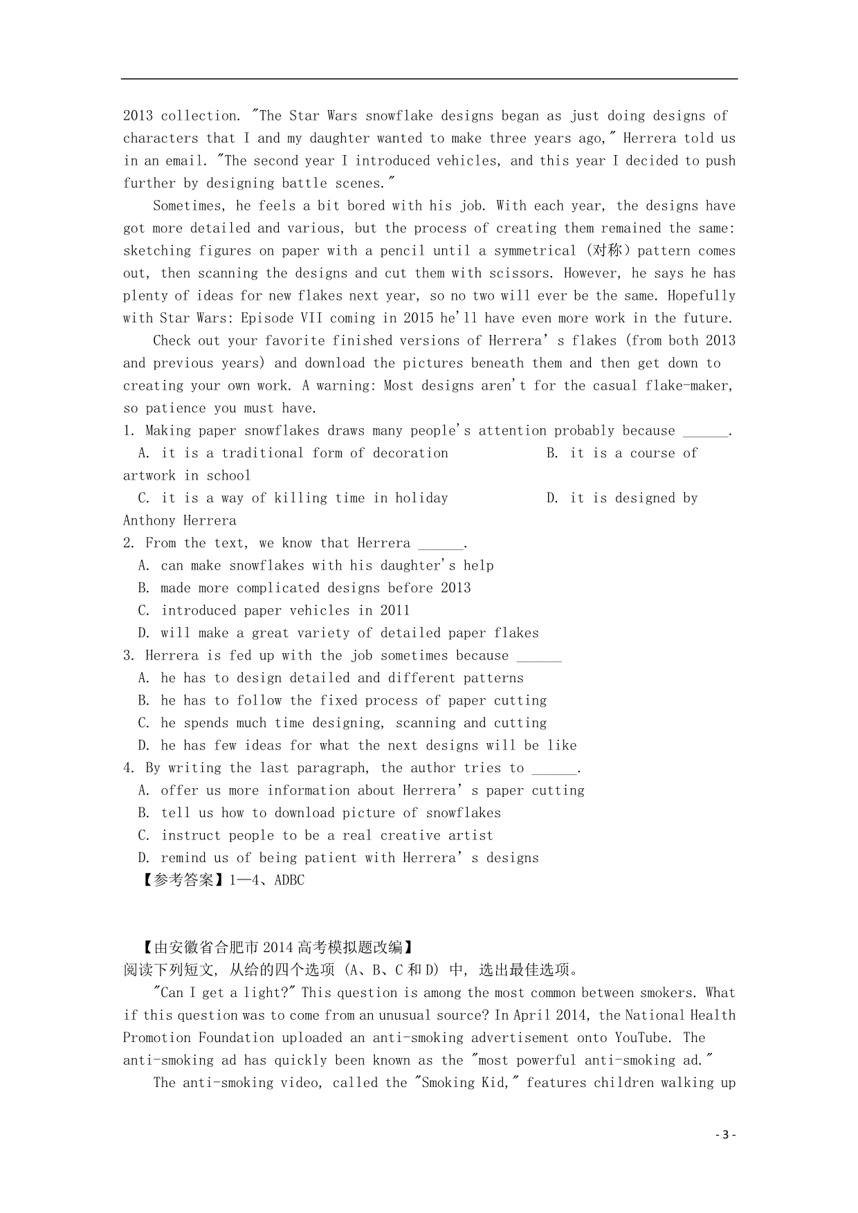 高考英语二轮复习阅读理解一百六十集选练1.doc_第3页