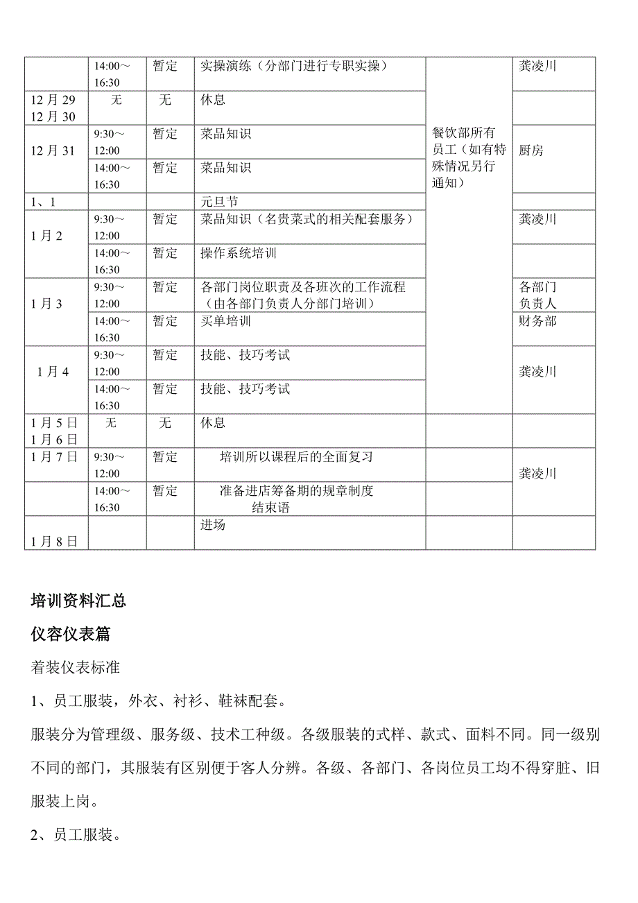 （培训体系）韩公馆培训方案_第3页