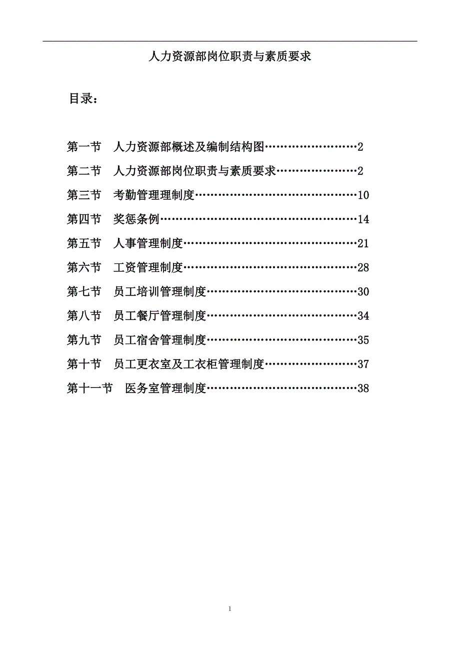 （岗位职责）人力资源部岗位职责与素质要求_第1页