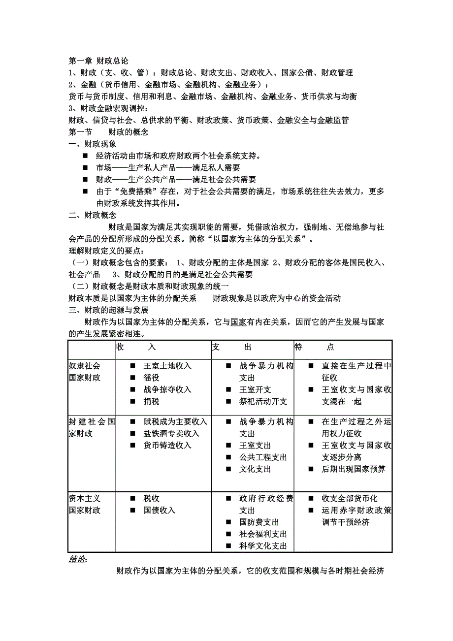 （金融保险）财政与金融课本简略重点_第1页