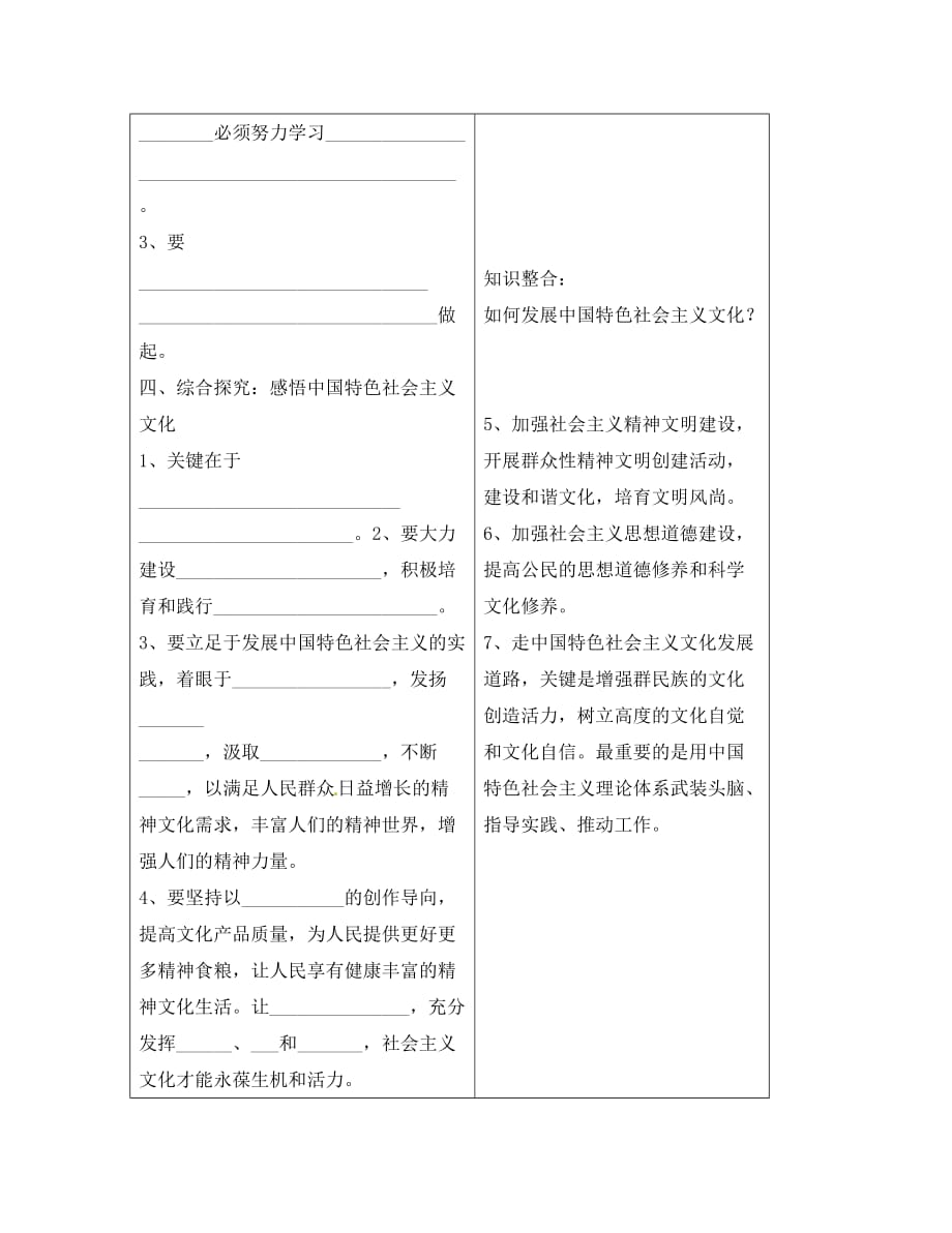 山东省高密市第三中学高中政治 第十课 第二框 思想都的修养与科学文化修养导学案 新人教版必修3_第2页