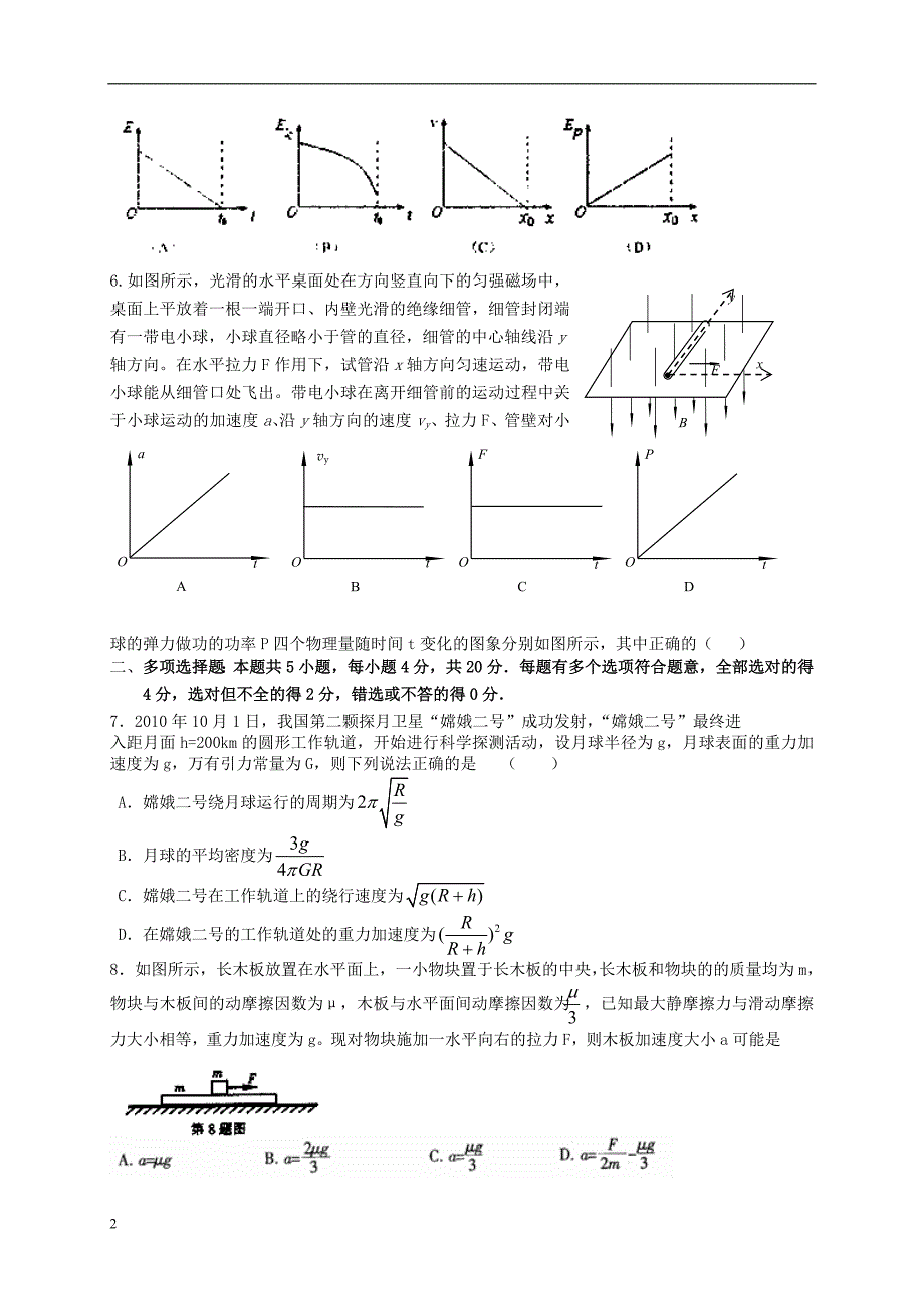 江苏江都区高三物理自主学习诊断 .doc_第2页