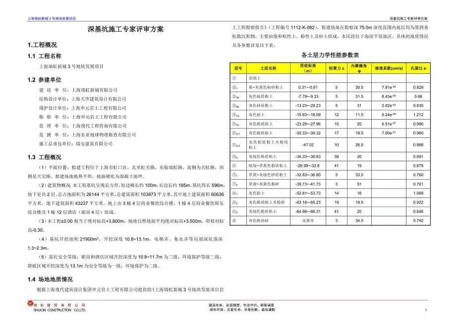 （建筑工程管理）瑞虹新城号地块基坑施工方案(评审版)_第5页