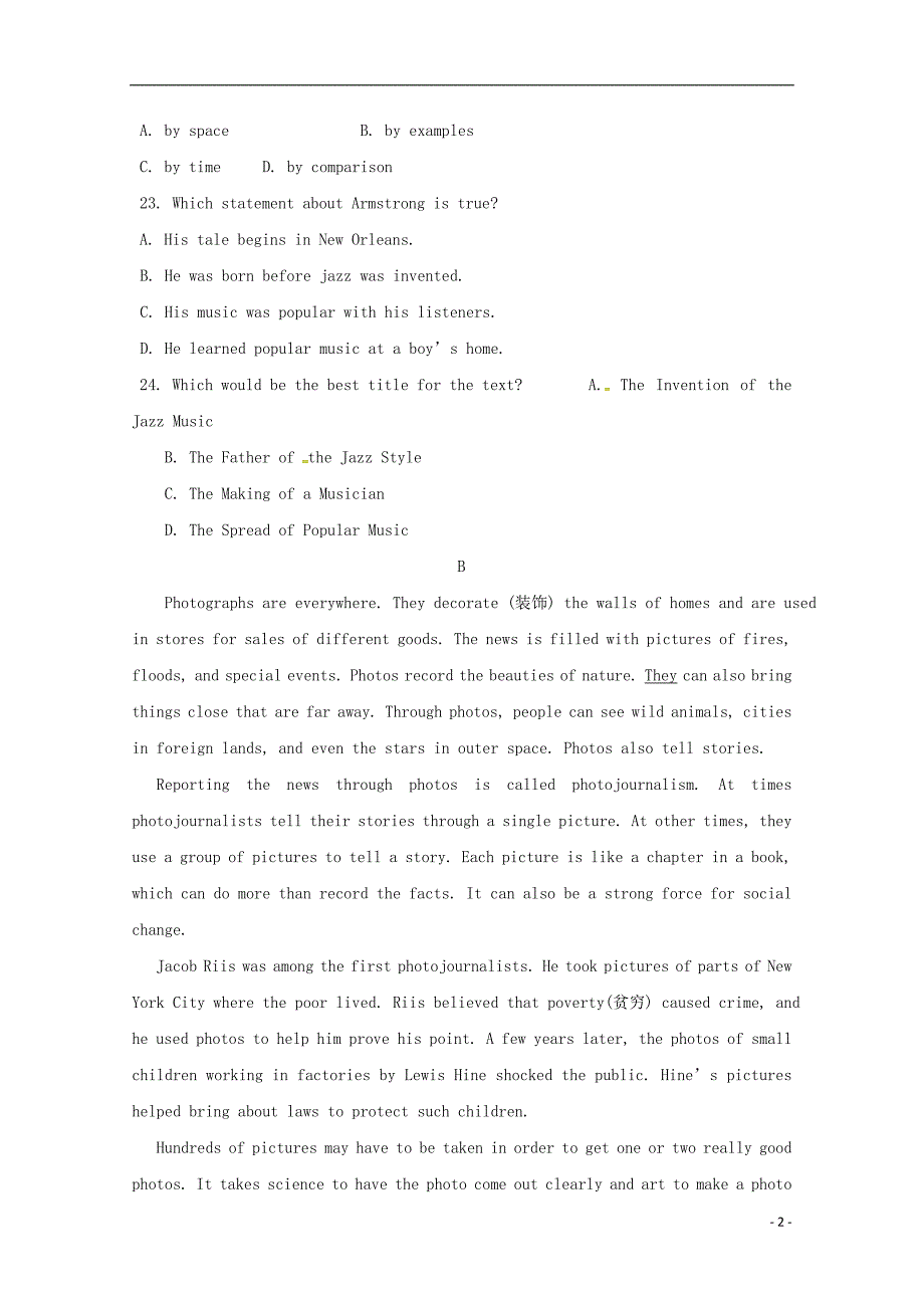 内蒙古开鲁蒙古族中学高二英语上学期期中测试一.doc_第2页