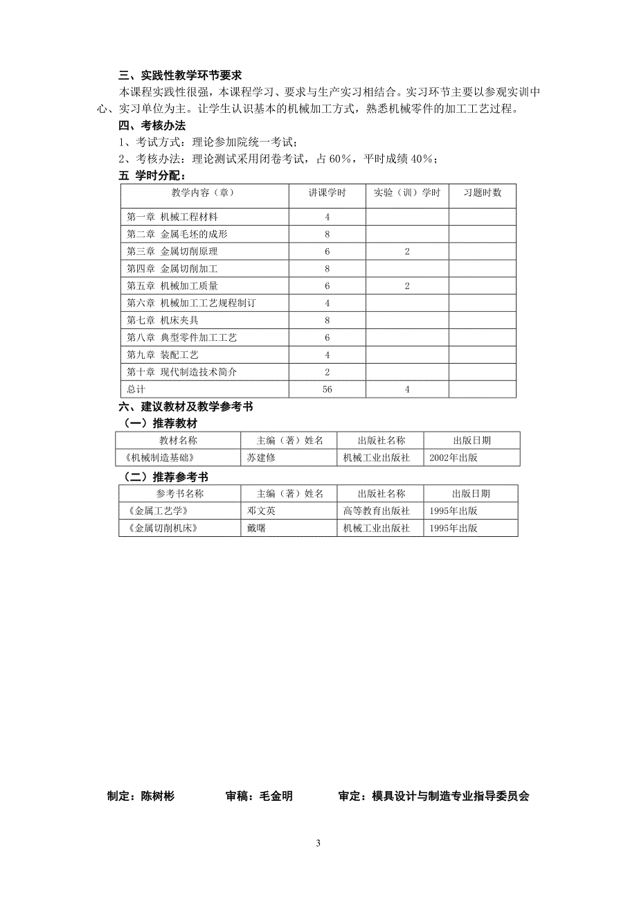 （机械制造行业）机械制造基础教学大纲_第4页