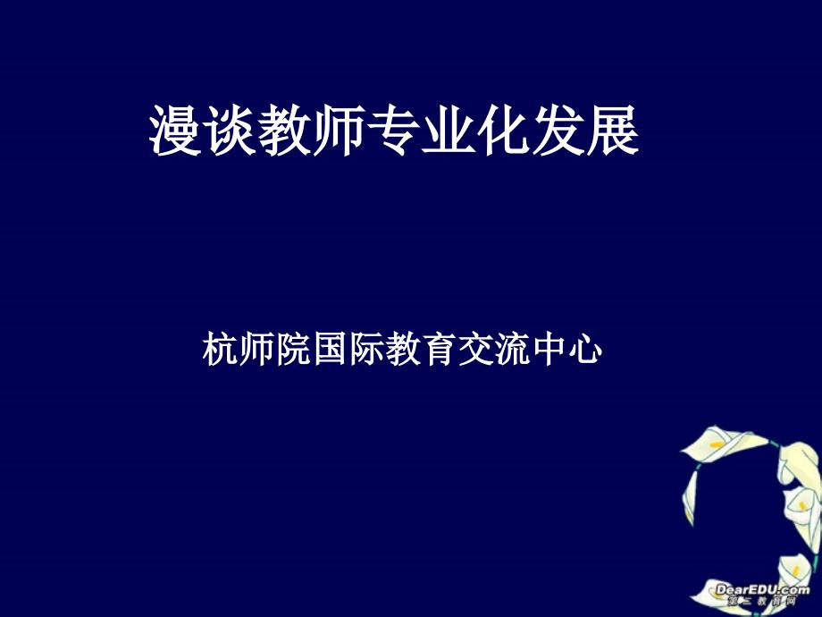 漫谈教师专业化发展中学物理老师培训 .ppt_第1页