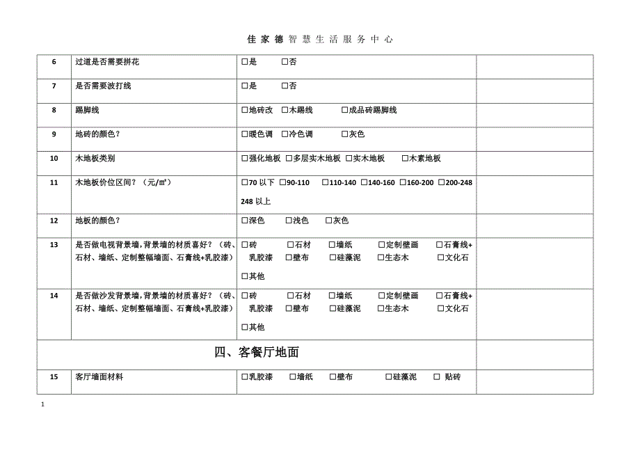 装修客户需求表(1)教学案例_第4页