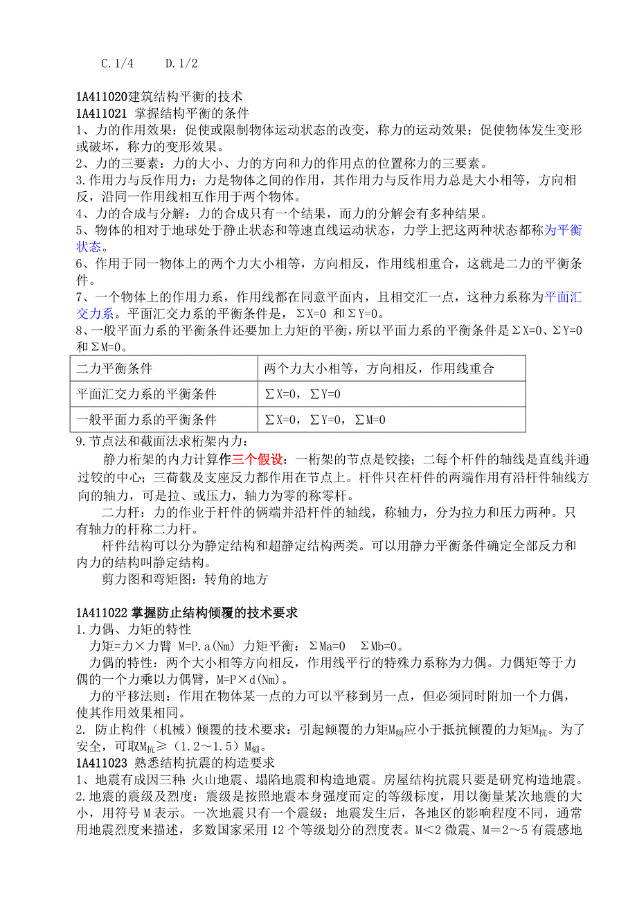 （建筑工程管理）一级建造师建筑实务记忆要点_第4页