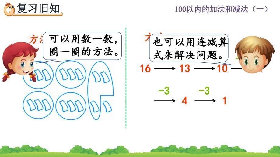 人教版小学数学一年级下册《第六单元 100以内的减法和加法：6.13 练习十八》教学课件PPT_第5页