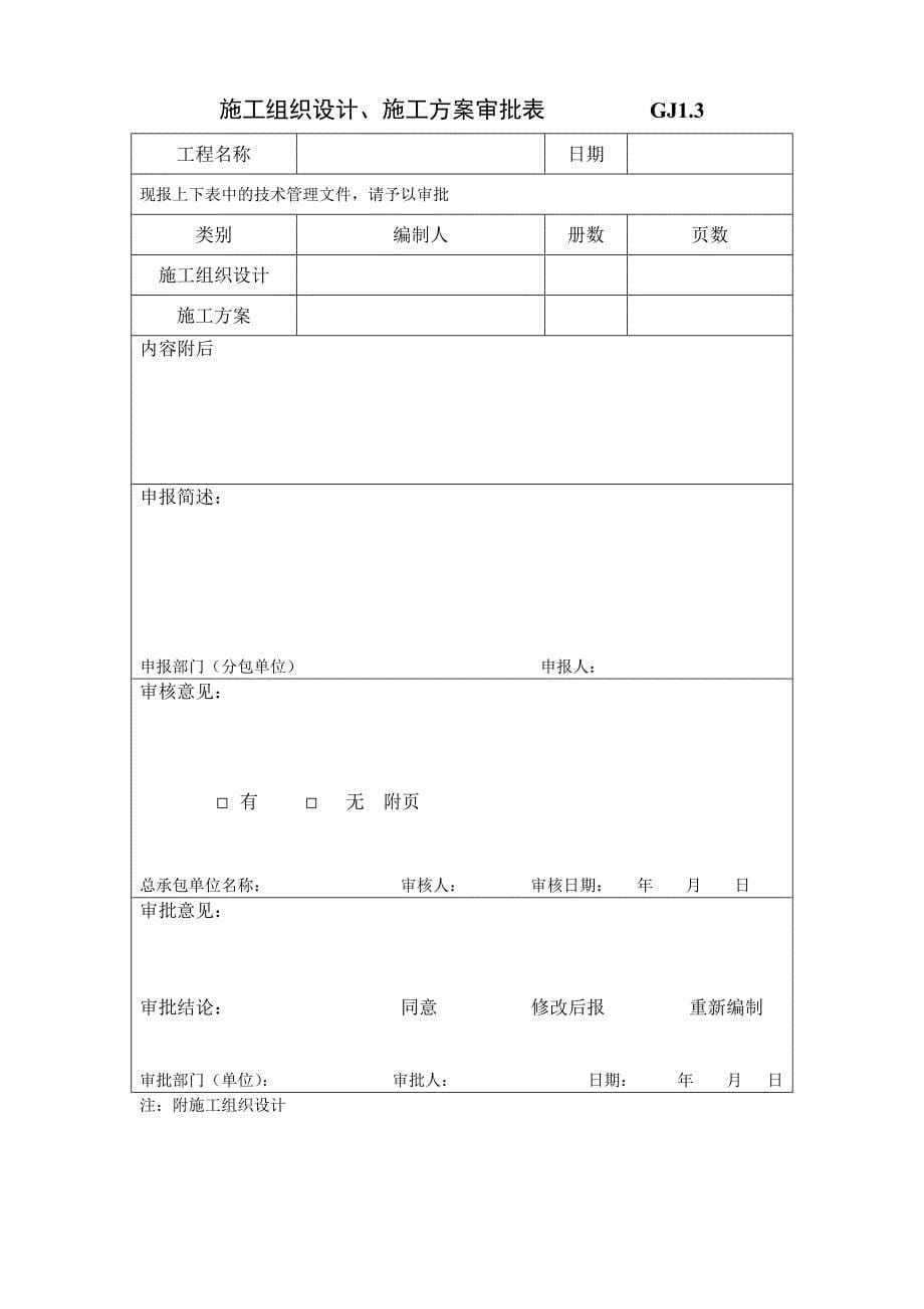 （建筑工程制度及套表）钢结构工程验收资料表格(全套)_第5页