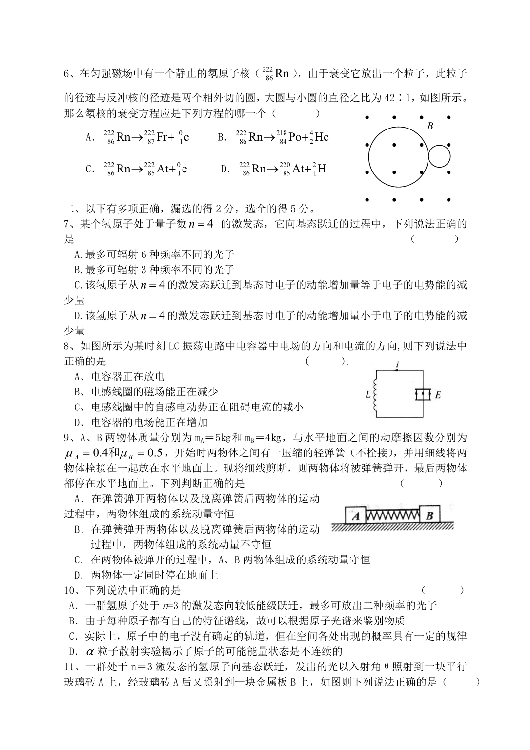 安徽致远中学高二物理第二学期期末模拟 苏教.doc_第2页