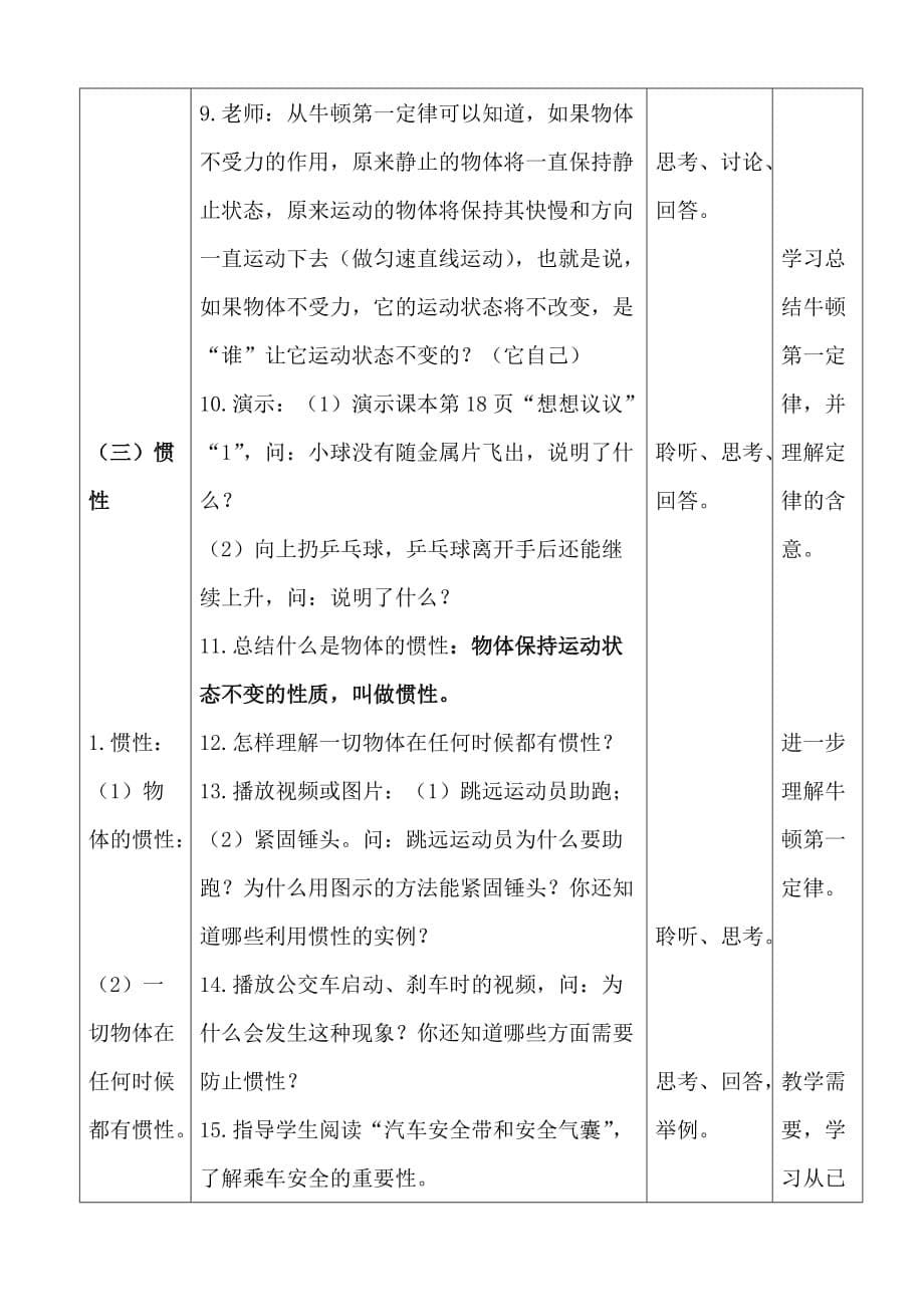 八年级物理下册牛顿第一定律教学设计_第5页