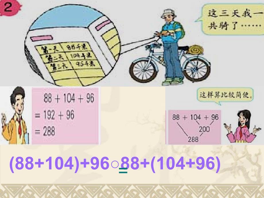 小学四年级下册数学第三单元运算定律与简便运算-加法运算定律课件、北师大《小数除法》复习_第4页