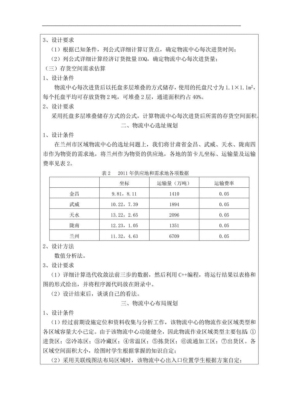 （物流管理）现代物流区域规划课程设计_第5页