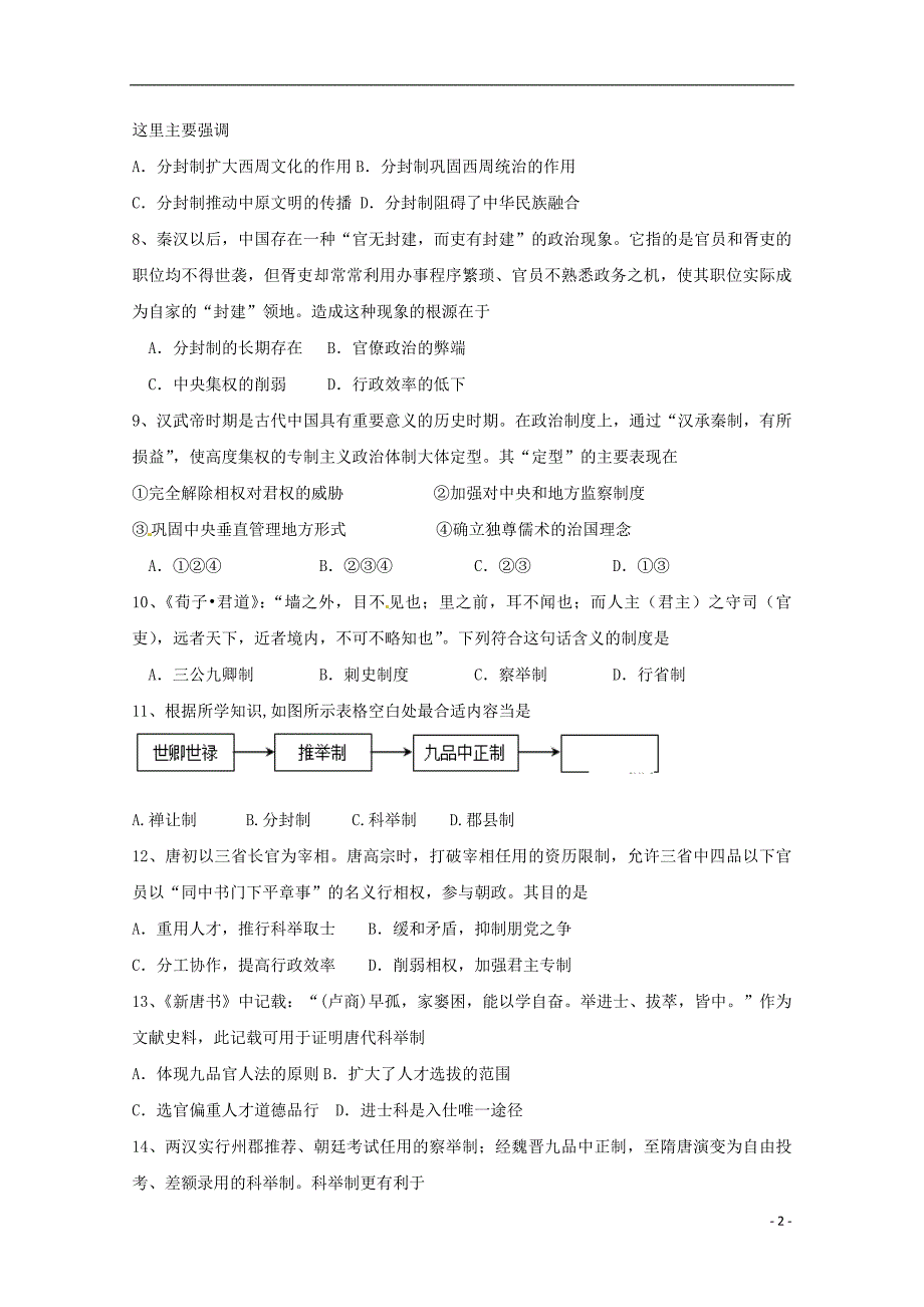 四川高一历史月考 1.doc_第2页