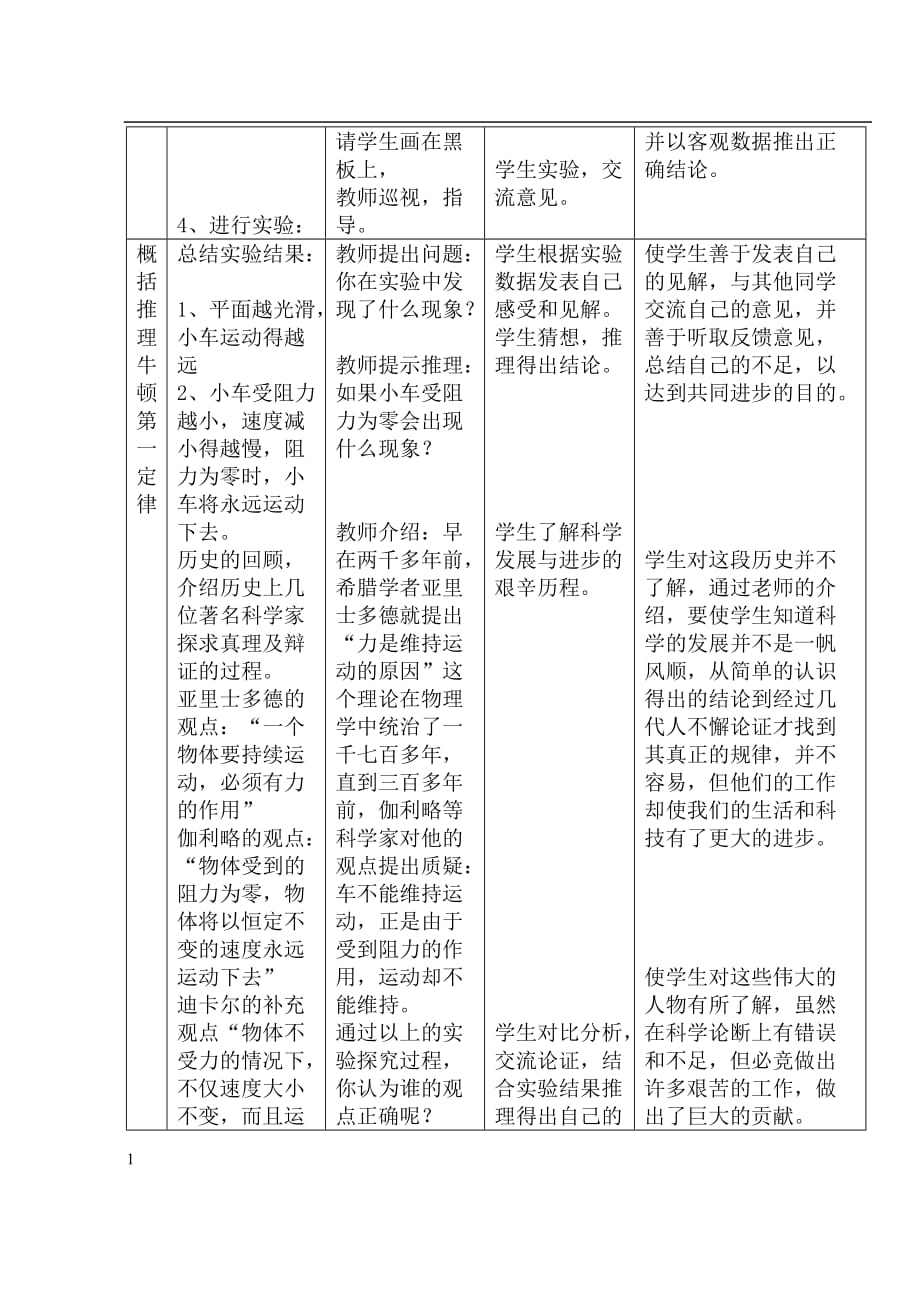 《牛顿第一定律》教学设计 (2)知识分享_第4页