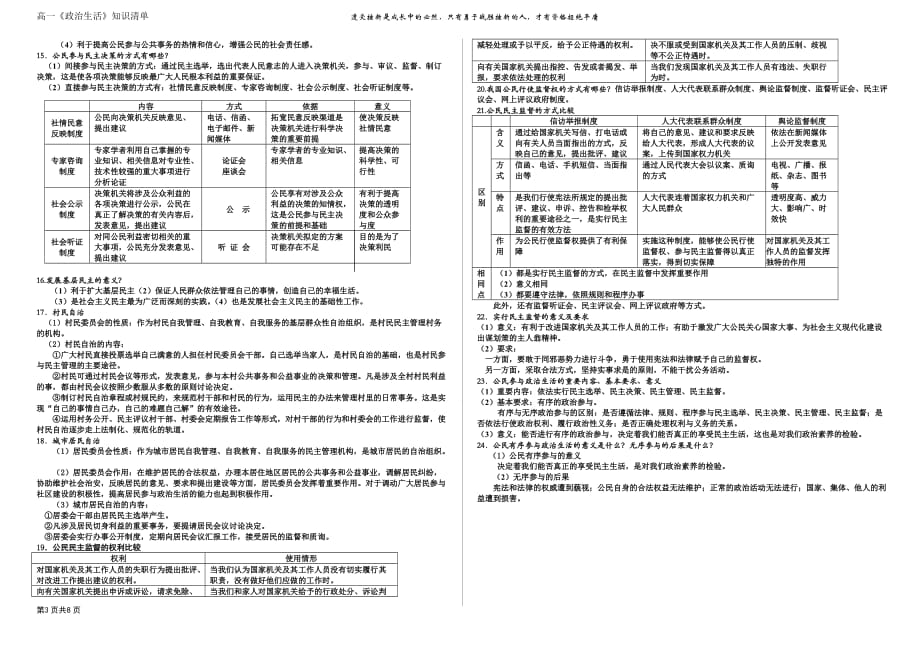 政治生活第一单元复习纲要_第3页