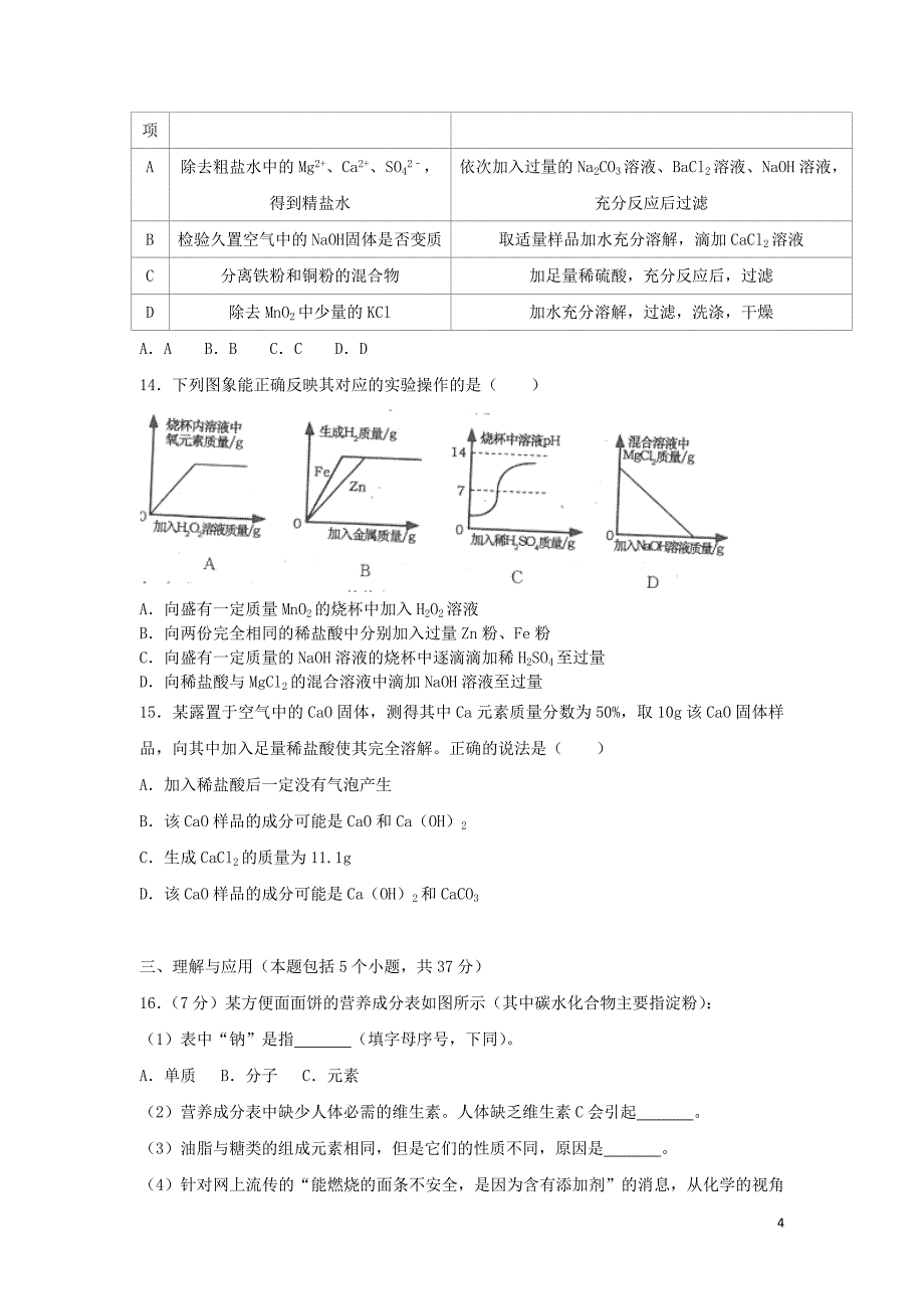 【化学】2018年山东省烟台市中考真题_第4页