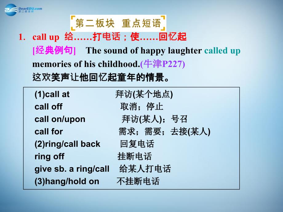 河北抚宁第六中学高二英语Bo8Unit3phrasesandsentences.ppt_第1页