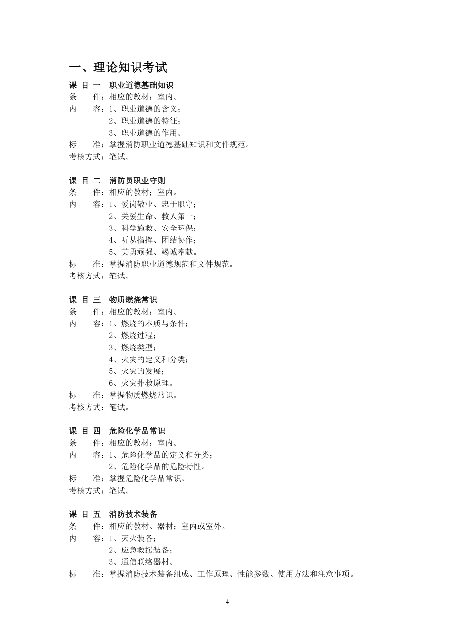 （绩效考核）2020年消防员国家职业技能鉴定与考核大纲]_第4页