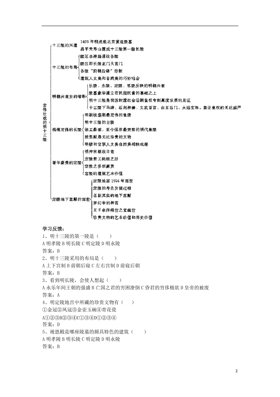 高中历史6.4宏伟壮观的明十三陵学案选修6 1.doc_第2页