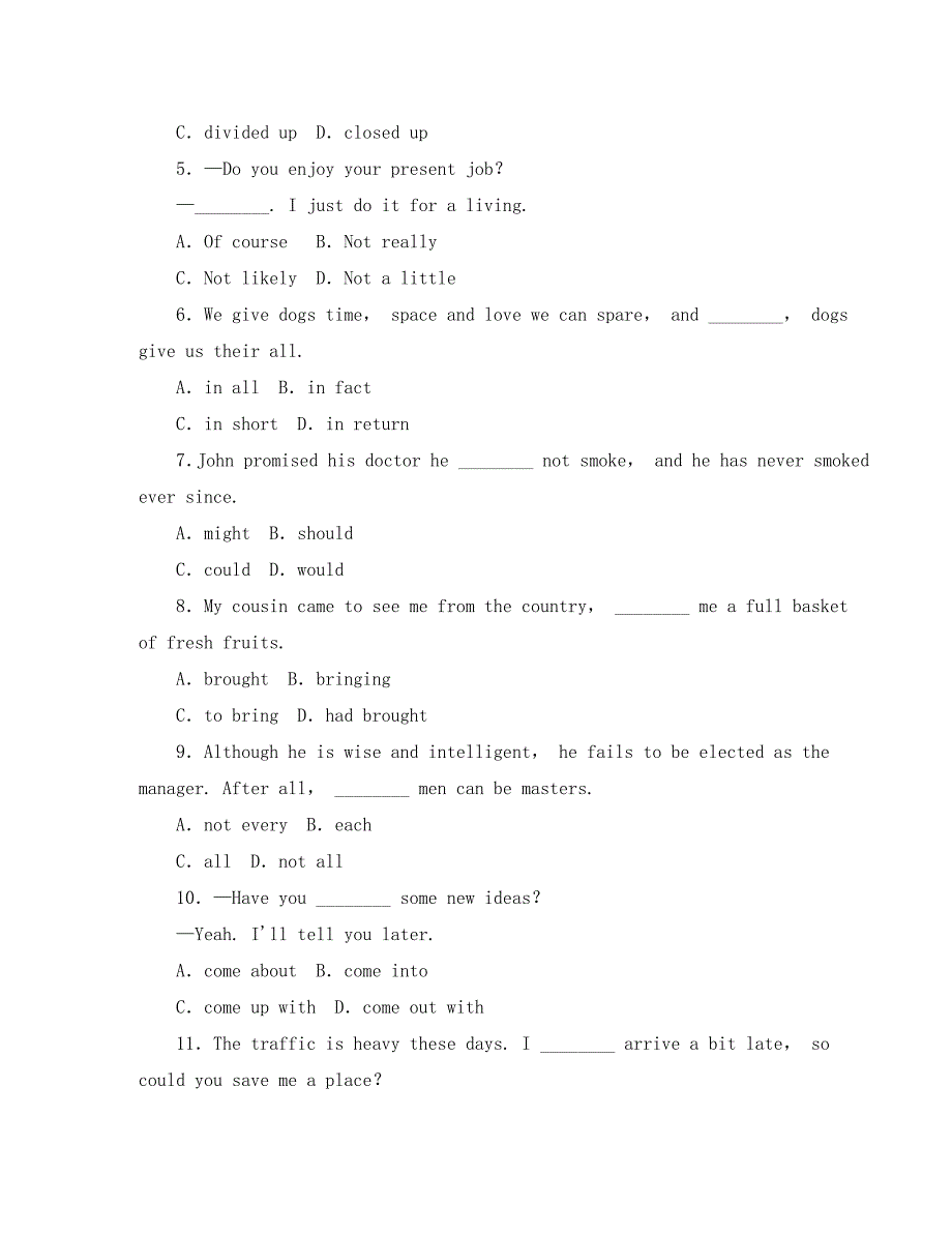 2020年高考英语一轮复习课时作业19 Unit 4 Body language 新人教版必修4（江西专用）_第2页