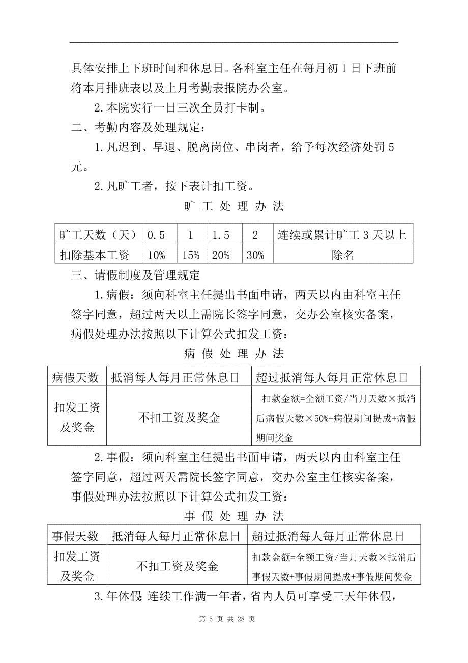 （管理制度）年民营医院最完整最详细的员工管理制度_第5页