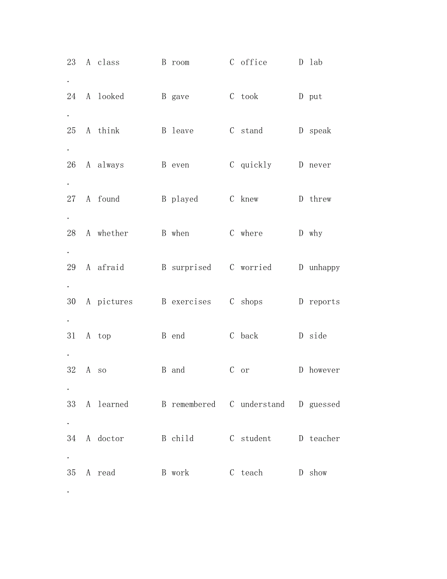 广东省广州市普通高中2020学年高一英语5月月考试题(7)_第4页