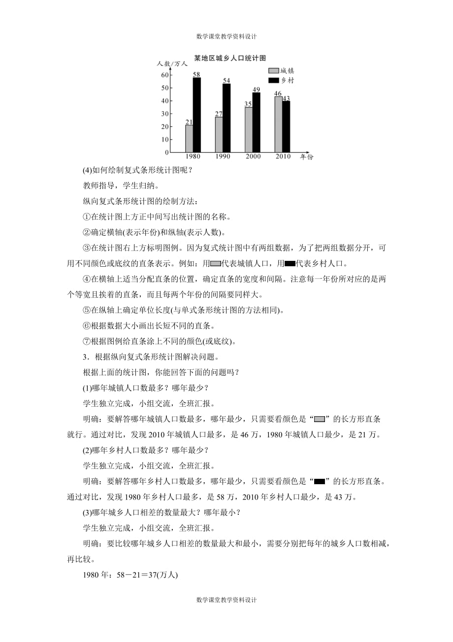 人教版四年级下册数学同步教案-第8单元 平均数与条形统计图-2　复式条形统计图（1课时）_第3页