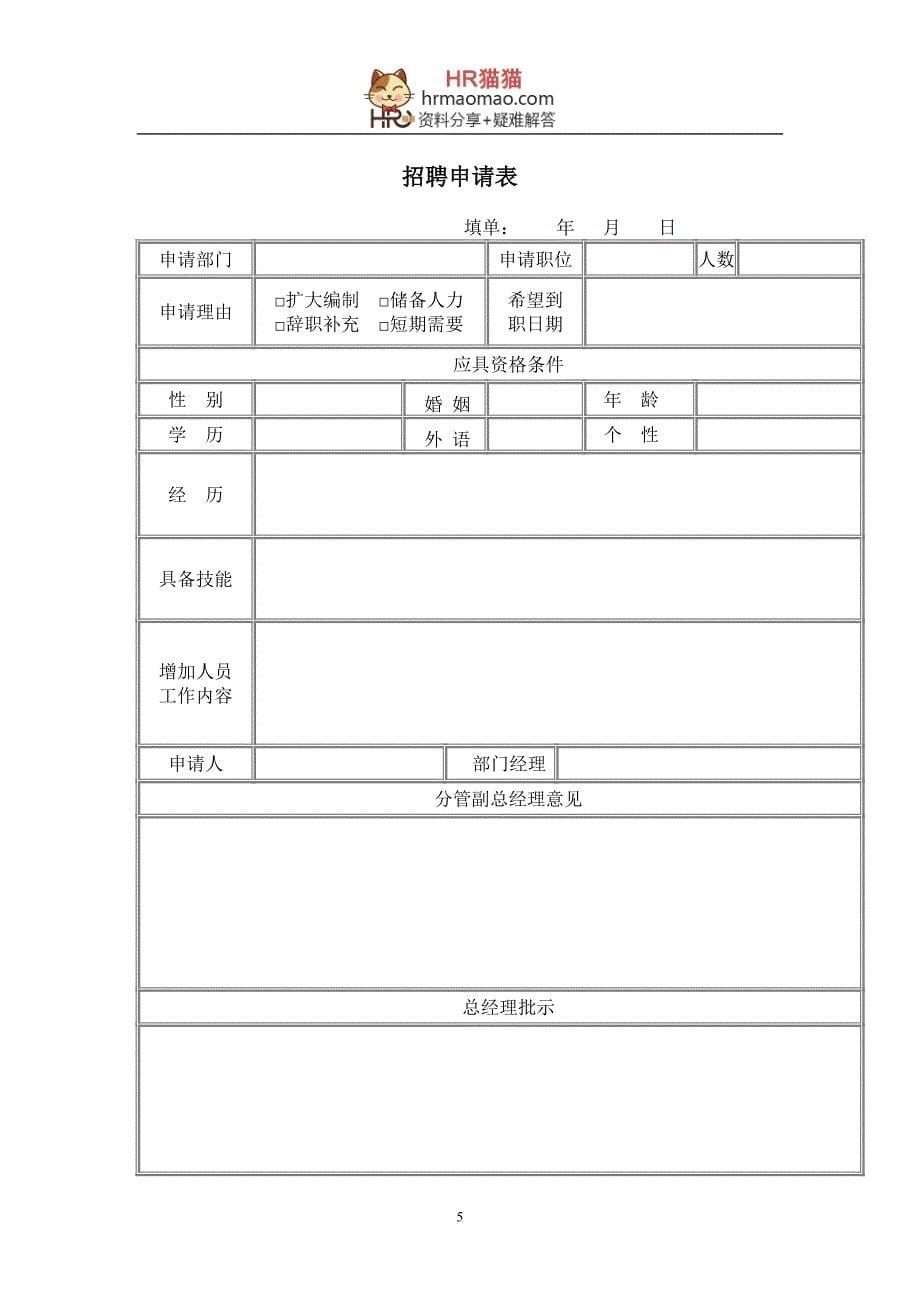 （入职指引）2020年招聘面试入职管理全套文件模板及流程_第5页