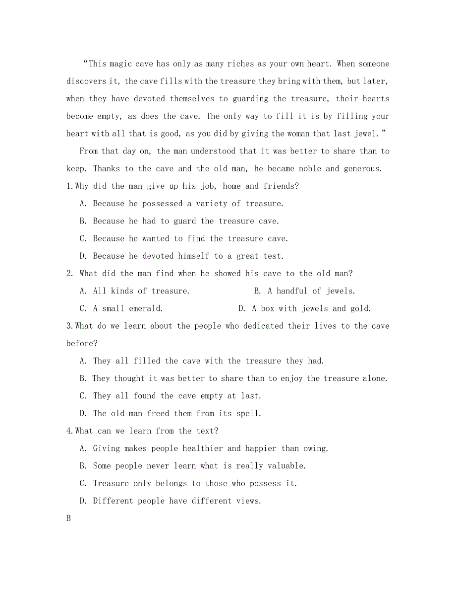 河南省鹿邑县第一高级中学2020学年高一英语上学期第二次月考试题（无答案）_第2页