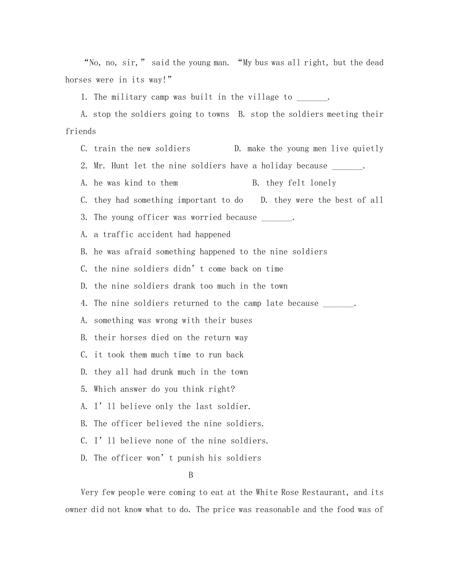 甘肃省宁县二中2020学年高一英语上学期第一次月考试题_第2页