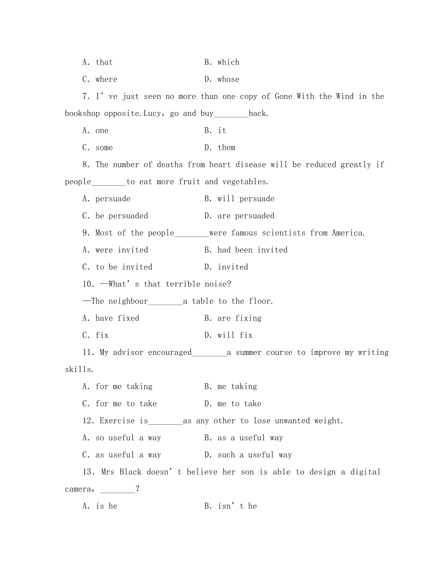 2020届高考英语一轮课时作业 Module1 My First Day at Senior High 外研版必修1（陕西专用）_第2页