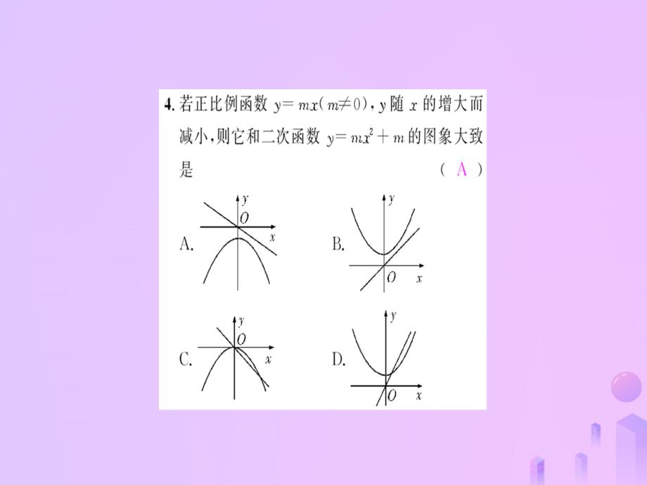 初三数学上册 第二十二章 二次函数 第1课时 二次函数y=ax2+k的图象和性质习题课件_第4页