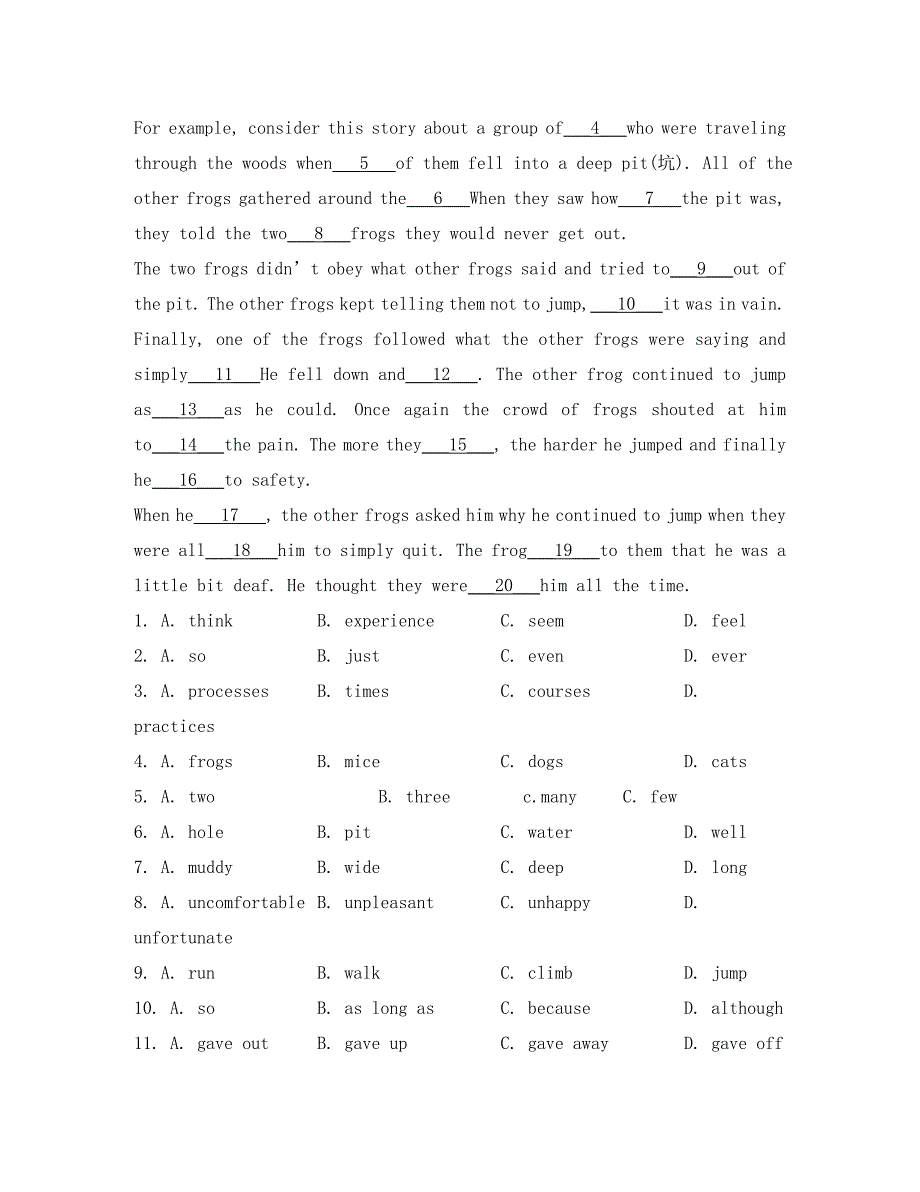 新疆自治区克拉玛依市第十三中学2020学年高一英语上学期10月月考试题（含解析）_第4页