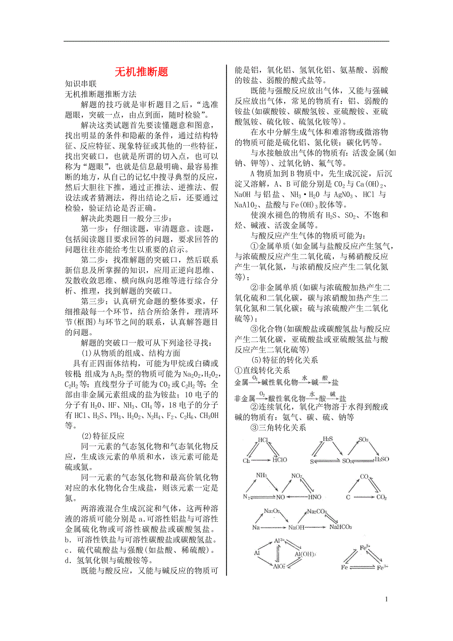 高考化学一轮复习56机推断题学案苏教 1.doc_第1页