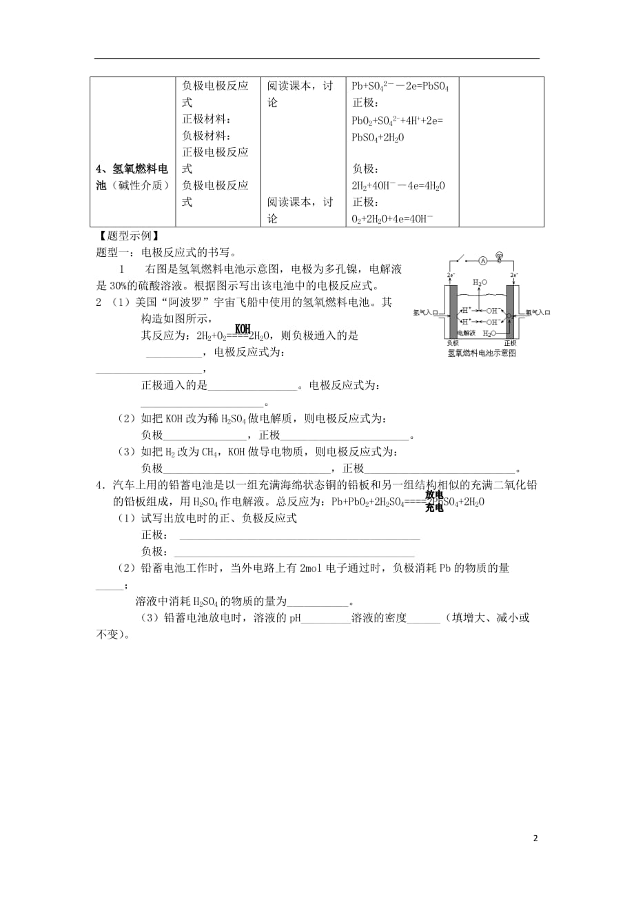 江苏吴江高中化学2第3单元化学能与电能的转化化学电源导学案苏教必修2.doc_第2页