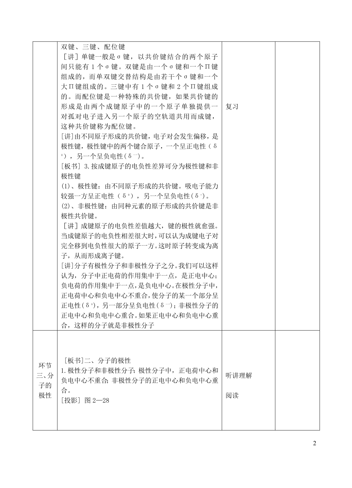 四川宜宾一中高中化学分子的性质教学设计 1.doc_第2页