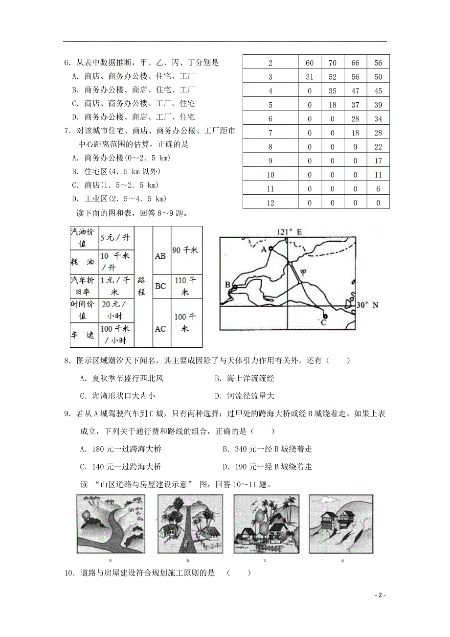 高中地理第四章城乡建设与生活环境4.3社区公共服务设施的布局与社区生活测试中图选修4.doc_第2页