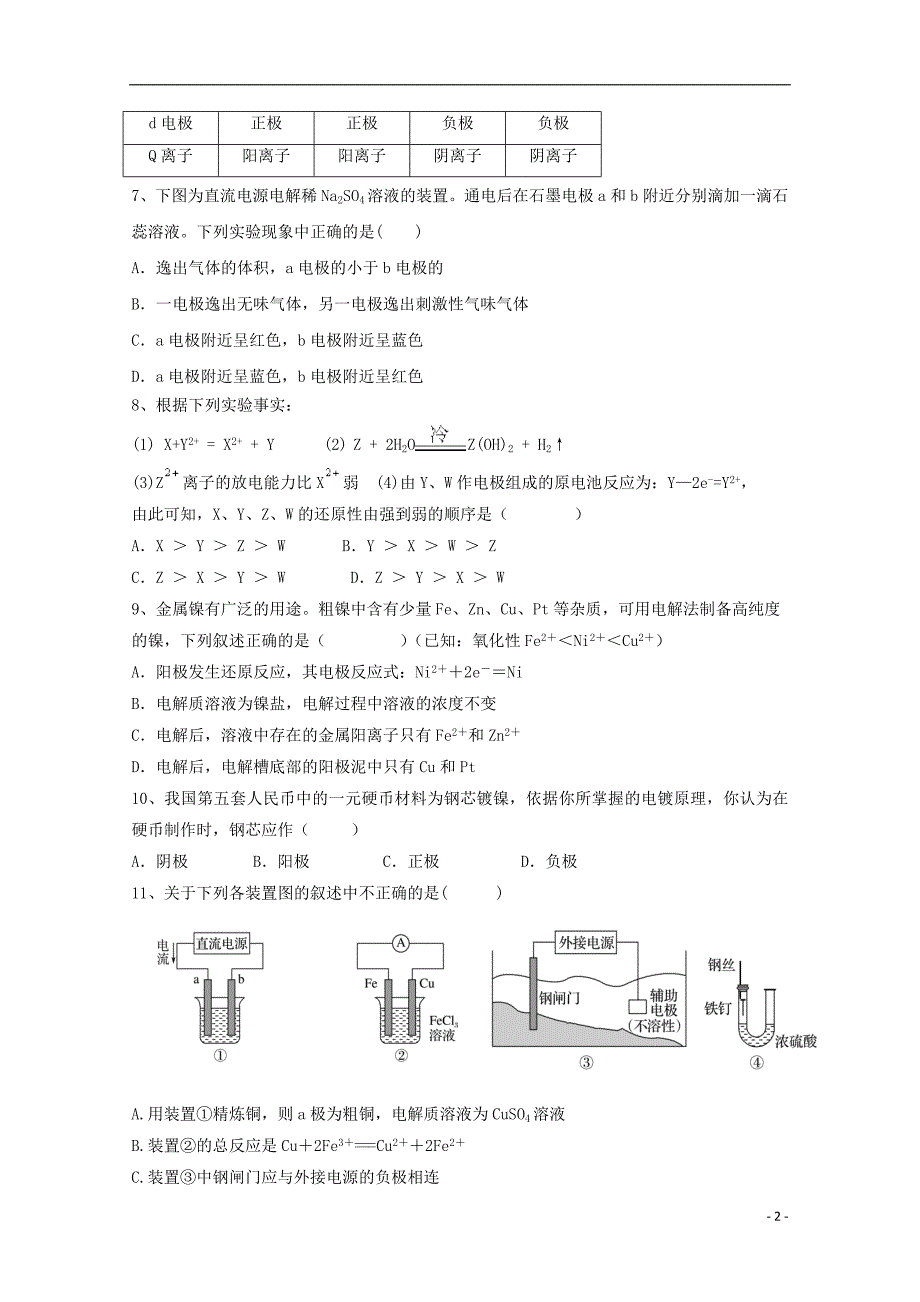 甘肃省临夏中学2018_2019学年高二化学下学期第一次月考试题 (1).doc_第2页