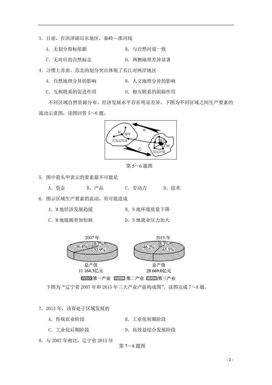 江苏沭阳高二地理期中.doc_第2页