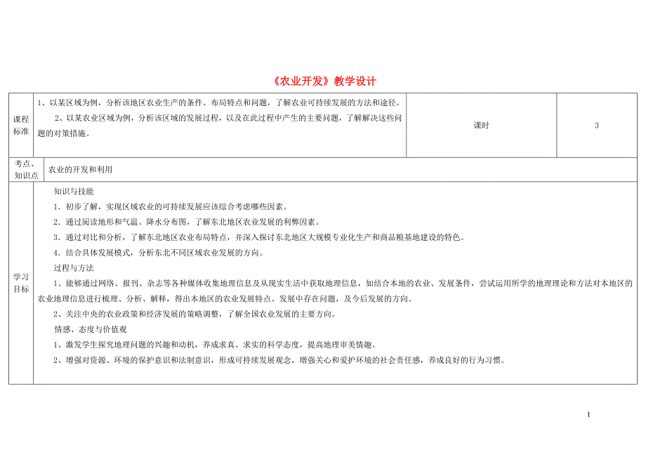 四川宜宾一中高中地理第十六周农业开发教学设计.doc_第1页