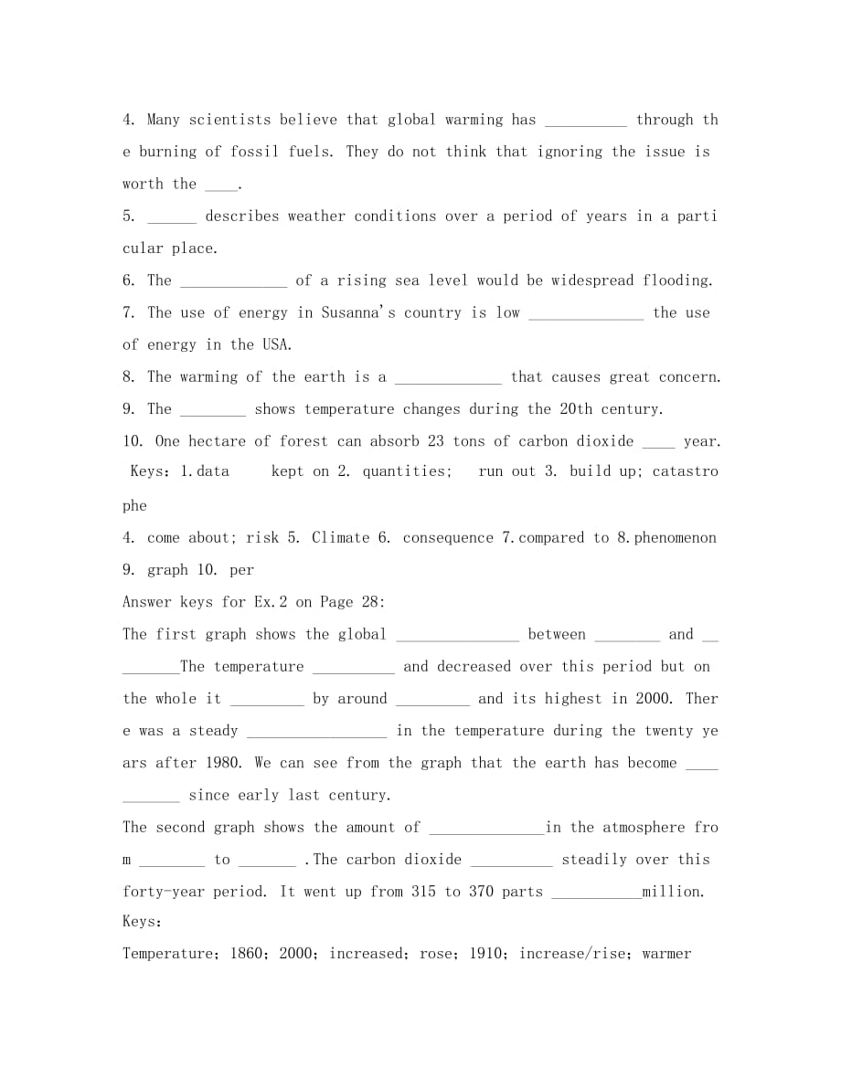 高中英语 Unit4《Global Warming》学案5 新人教版选修6_第2页