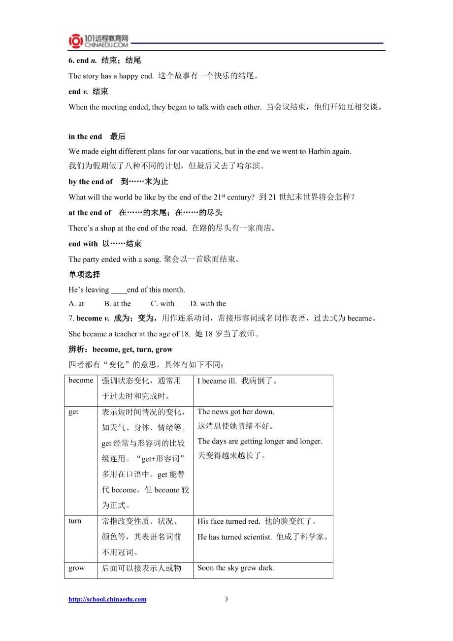 2010年中考第一轮复习人教版(新目标)八上Units 7-9知识点总结_第3页