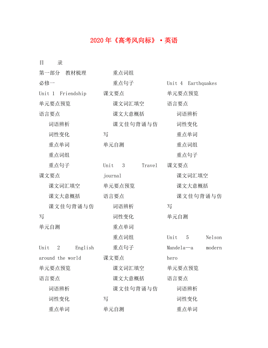 高中英语：直击2020年之《高考优学》 语法专题——动词语态_第1页