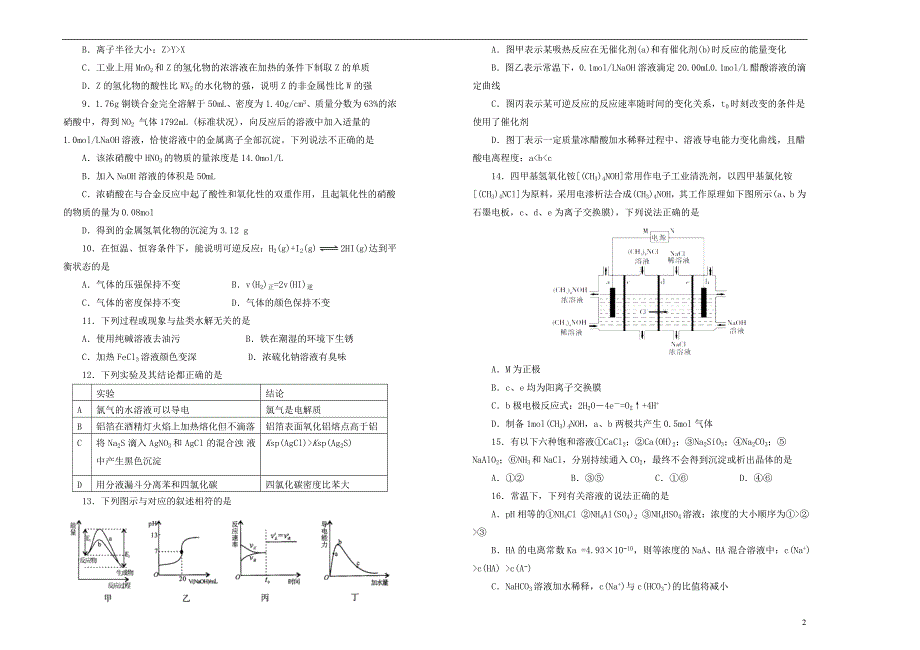 高三化学入学调研考三 1.doc_第2页