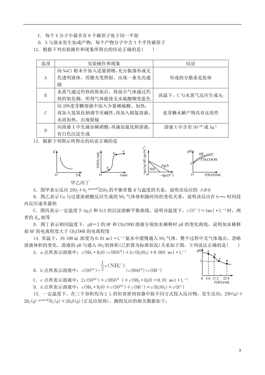 江苏泰州、南通、扬州、苏北四七高三化学第二次模拟考试.doc_第3页