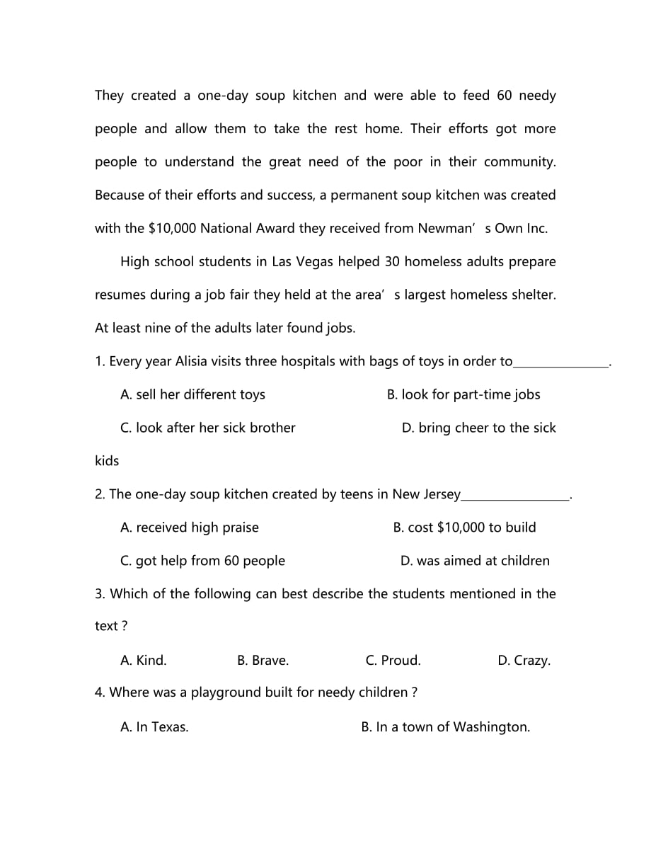云南省曲靖市宣威民族中学2020学年高二英语上学期检测试题（二）_第2页