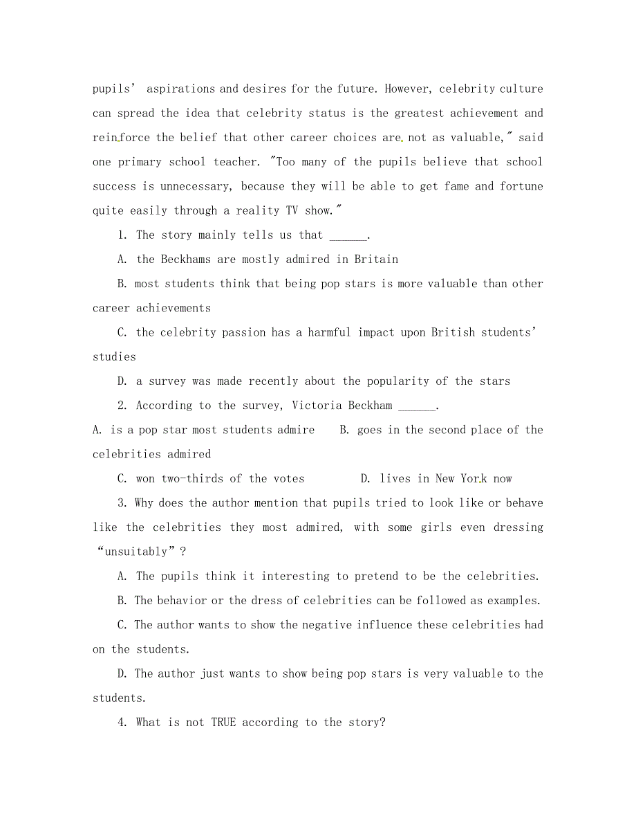 重庆市重庆实验学校高三英语专项题型复习《限时训练》练习习题_第2页