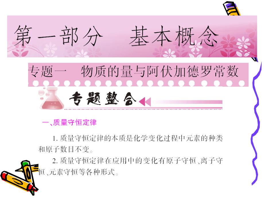 化学高考二轮第一部分一：物质的量与阿弗加德罗常数.ppt_第1页